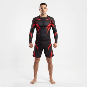 Men's Blue Red <b>White</b> Sublimation Print Running Singlet <b>Shorts</b> Set Sweat-Wicking Breathable Quick Dry Active Stretch - Product Image 2