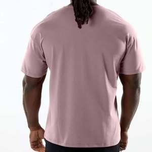 T-shirt pour homme en coton 100% à col rond rose clair, manches courtes, décontracté, imprimé sur mesure, séchage rapide - Product Image 4