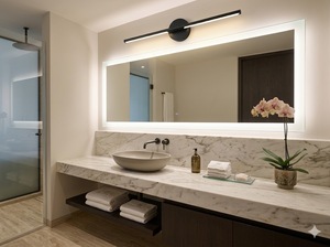 Minimalist Black Metal <b>Wall</b> Lamp LED Warm White 3500K Touch Control Dimmable Bathroom Indoor <b>Lighting</b> - Product Image 3