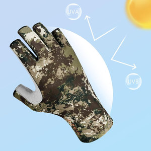 Gants de voile haute performance avec protection solaire, design sans doigts, UPF 50+, pour hommes et femmes, couleur camouflage grunge - Product Image 4