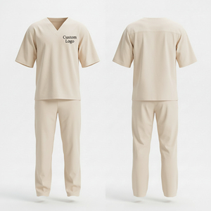 Conjunto de Uniformes Médicos Unisex, Parte Superior con Cuello en V y Pantalones, Logotipo Personalizado, Uniforme de Hospital, Transpirable, Algodón y Poliéster, Uniforme de Enfermería y Medicina, ODM - Product Image 1