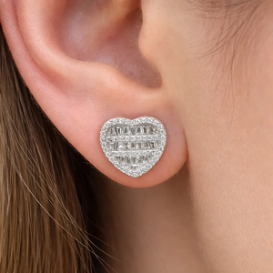 925 Sterling <b>Silver</b> 925 Earrings Iced Out VVS Moissanite Diamond <b>Studs</b> for Women Earrings Jewelry Gift Indian Supplier - Product Image 1