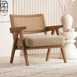 Sillón de Madera de Teca para el Hogar, Dormitorio, Sala de Estar, Comedor, Sala de Recepción |   Ultra Suave y Cómodo para un Uso sin Preocupaciones | - Product Image 1