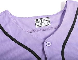 Maillot de baseball unisexe à manches courtes, uni, respirant, anti-humidité, imprimé, boutonné sur le devant, coupe classique, pour adultes, toutes saisons - Product Image 3