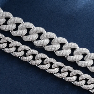 Exclusivo Hip Hop Moda Trendy 12mm Vvs Ronda Moissanite Diamante Cadena de Eslabones Cubanos a los Mejores Precios DE LA India - Product Image 1