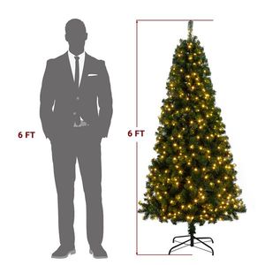 Albero di Natale Fai-da-Te da 1,8 m con 150 Luci Calde, 8 Modalità, 1050 Rami in Materiale PVC - Product Image 5