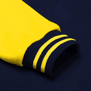 เสื้อแจ็คเก็ตวาร์ซิตี้สีเหลืองกรมท่าสำหรับผู้ชาย สไตล์ลำลอง กระดุมแถวเดียว ปกคอพับ ทรงปกติ ผ้าฟลีซ เหมาะสำหรับใส่ในฤดูใบไม้ร่วง - Product Image 4