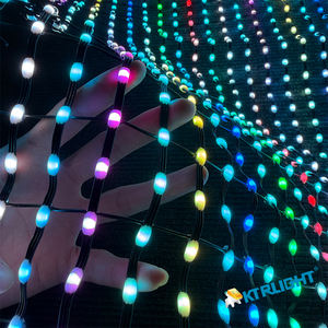 屋外用フレキシブルLEDメッシュスクリーン P20 IP68 透明メディアファサードカーテンディスプレイ WS2811 ビデオウォール 建築広告向け - Product Image 3