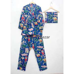 Vestido de Noche Hecho a Mano con un Diseño Hermoso, 100% Algodón, Tela Suave con Estampado Floral, Cintura Elástica y Mangas Largas - Product Image 5