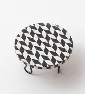 Soporte para Pastel con Incrustaciones de Hueso Chevron y Patas Metálicas, Pedestal para Exhibición de Postres, Soporte para Cupcakes de Boda, Bandeja para Servir, Decoración para Fiestas en Casa - Product Image 6