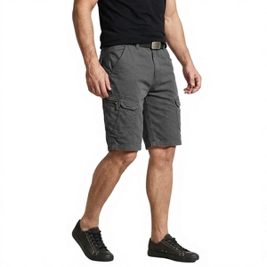 Shorts Cargo Homme en Coton Tissé 100% avec Cordon de Serrage, Taille Mi-Haute Unie, Multi-Poches, Décontracté, Vêtement de Travail, Extérieur, Été, Service OEM - Product Image 4