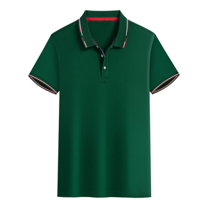 Men's Green Polo <b>Shirt</b> Short Sleeve Casual <b>Collared</b> <b>T</b> <b>Shirt</b> Breathable Knitted Top Custom Logo - Product Image 4