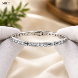 Elegant Moissanite Tennis Bracelet Plated <b>Gold</b> Brilliant Round Shape Diamond Trendy Anniversary Gift for Her - Product Image 6