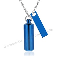 Pendentif commémoratif de luxe moderne en acier inoxydable cylindrique, écologique, durable, réutilisable, étanche, pour cendres d'animaux de compagnie et cheveux de proches