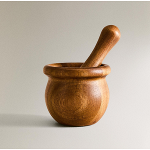 Mortier et pilon en bois traditionnels, écologiques, pour cuisine, broyeur d'épices manuel, 48 mm - Product Image 5