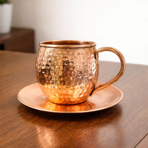 Mug à boisson en verre martelé en cuivre - Product Image 3