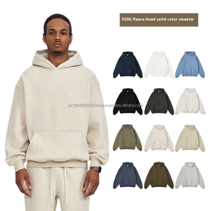 เสื้อสเวตเตอร์แบบสวมหัวสำหรับผู้ชายเสื้อสเวตเชิ้ตผ้าฟลีซหนาสีทึบซับในสำหรับฤดูหนาวฤดูใบไม้ร่วงแบบกำหนดเองได้ - Product Image 2