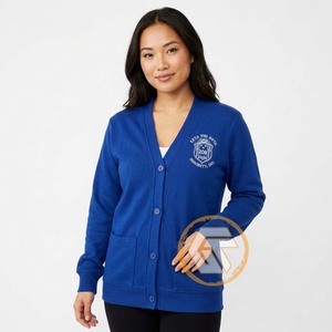 Cardigan en acrylique à col en V pour femmes Zeta Phi Beta, personnalisé, best-seller, vêtements de sororité, broderie décontractée - Product Image 3