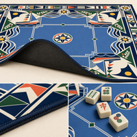 Tapis de Mahjong Nautique Américain Personnalisé 33x33 Pouces 2mm Néoprène Antidérapant Tapis de Jeu de Table Design Original Fournisseur OEM Vente en Gros Cadeau