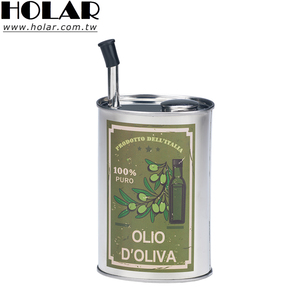 [Holar] Distributeur d'huile en acier inoxydable de forme ovale au design classique, fabriqué à Taïwan, pour huile d'olive et sauces - Product Image 1