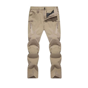 <b>Men's</b> Quick Dry Hiking Pants Khaki Color Zip Fly Water Resistant Regular Fit Outdoor Pants with Pockets All Seasons Wear - Product Image 2