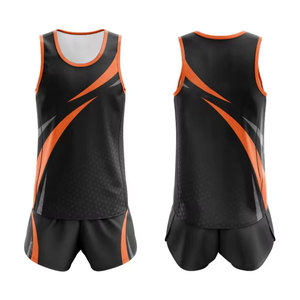 Conjunto de Uniforme de Atletismo sin Mangas de Color Único y Atractivo con Sublimación - Product Image 4