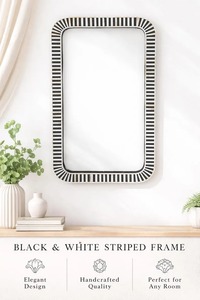 MDF Resin Leaf Design Custom Modern Hexagon Resin Wall Hanging <b>Mirror</b> <b>Frame</b> Handmade for Home Decor-for Bedroom Bathroom - Product Image 2