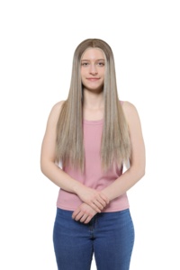 Peluca frontal de encaje HD, cabello virgen sin procesar, sin pegamento, lista para usar, pre-arrancada, línea de cabello natural - Product Image 3