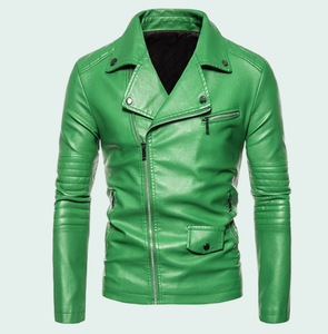 High Quality Wholesale Custom PU Synthetic Leather Business Formal Causal <b>Slim</b> <b>Fit</b> Personalized Windproof Men <b>Jackets</b> - Product Image 6