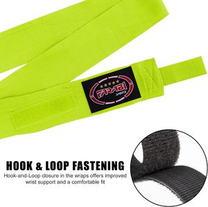 Bandages de boxe Farabi Sports en polyester et coton élastique, antidérapants, pour le soutien du poignet, entraînement de kickboxing et de Muay Thai, équipement de protection - Product Image 3