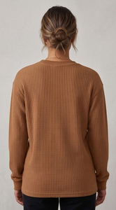 Plus Size Women's <b>Waffle</b> Knit Crew Neck Tee <b>Shirts</b> Long Sleeve <b>Waffle</b> Quick Dry <b>Waffle</b> T <b>Shirt</b> Ladies Street Fashion <b>Waffle</b> Tee - Product Image 2