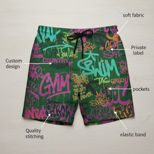 Short de bain pour homme à séchage rapide, extensible 4 directions, avec logo imprimé par sublimation, vente en gros pour marques et clubs, idéal pour l'été - Product Image 5