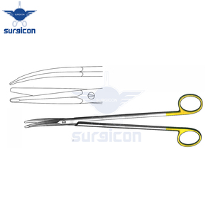 Ciseaux Gorney 17 cm (6-3/4 pouces) à pointes plates courbées, en carbure de tungstène TC doré, ciseaux chirurgicaux en acier inoxydable de précision - Product Image 4