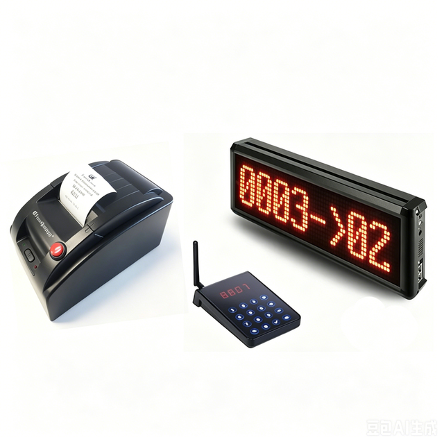 Complete Single Window Queuing Solution Wireless Queue Number System Ticket Dispensing Machine LED Call Screen Freequeue Model