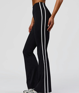 OEM Wholesale Direct Factory Custom Logo Soft High Waisted Yoga <b>Leggings</b> <b>Flare</b> Pants for Athletic Running Women's <b>Leggings</b> - Product Image 4