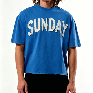 T-shirt décontracté pour homme de qualité supérieure, à manches courtes, coupe classique, respirant, col rond, 100% coton, impression numérique, uni - Product Image 5
