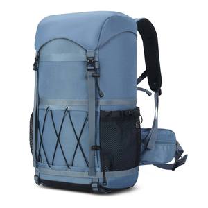 Blue Hiking <b>Backpack</b> Lightweight Camping Rucksack Front Bungee Cord Padded Hip Belt Pockets Outdoor Travel Bag - Product Image 3