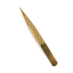Premium I Shape Stainless Steel Eyelash Extension Tweezers with Diamond Grip Classic Pointed Applicator for <b>Lash</b> Extensions - Product Image 1