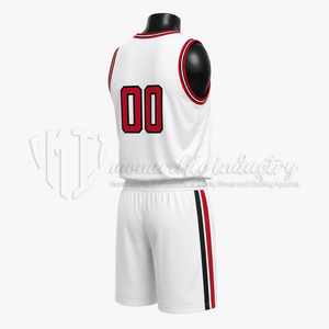 Conjunto de Uniforme de Baloncesto Personalizado Blanco y Rojo, Jersey y Pantalones Cortos de Baloncesto Clásicos de Malla, Ropa de Equipo OEM ODM Marca Privada - Product Image 4