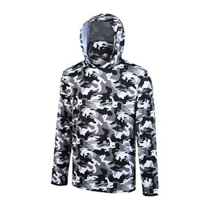 Chemise de pêche à capuche pour homme, imprimé camouflage, 100% polyester, UPF 50, anti-UV, veste pull, vêtements de sport pour adultes - Product Image 1
