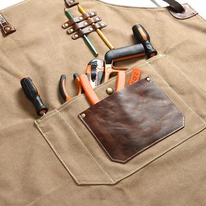 Delantal de Barman de Cuero Resistente para Hombre y Mujer, Correa de Hombro Ajustable con Bolsillos para Herramientas, Uso en Restaurantes y Bares - Product Image 3