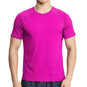 เสื้อยืดคอกลมแขนสั้นทรงเข้ารูปสีเขียวมะกอกสำหรับผู้ชาย แห้งเร็ว ผ้าถัก สีพื้น สวมใส่สบายๆ - Product Image 5