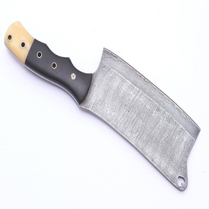 Couteau à viande forgé en acier Damas, couteau de boucher fait main, outil de découpe de cuisine, ambidextre, manche en Micarta et corne, professionnel - Product Image 5