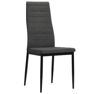 Juego de 4 Sillas de Comedor Gris Oscuro, Metálicas, con Asiento de Poliéster, Cómodas y Elegantes, Accesorio para su Comedor - Product Image 2