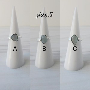 Natural Aquamarine <b>Ring</b> Sterling Silver March Birthstone Jewelry Elegant Gemstone <b>Ring</b> Gift For Her Adjustable <b>Ring</b> - Product Image 4
