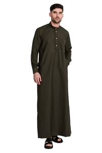 Thobe / Thawb Venta caliente Hombres Thobe Diseño simple Manga larga Thobe Abaya Islámico Musulmán Tradicional Hombres - Product Image 3