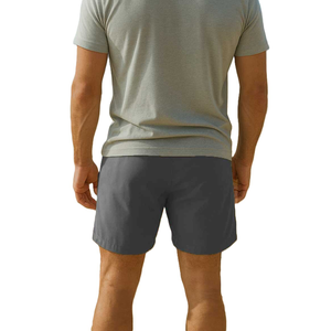 Pantalones Cortos Deportivos Personalizados para Hombre, Color Gris, Cintura Elástica con Cordón, Secado Rápido, Bermuda Casual, 100% Poliéster, Shorts de Baño - Product Image 4
