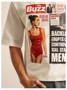 Camiseta de Alta Calidad para Hombre, Corte Cuadrado, Lavado a la Piedra, Poliéster y Algodón, Estilo Urbano Informal, Tallas Variadas - Product Image 4
