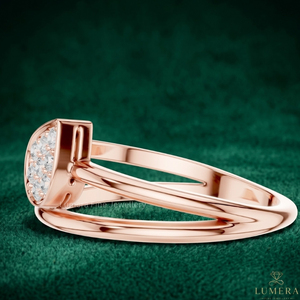 Premium Lab Grown Round Cut Diamond IGI Certified <b>Open</b> Band <b>Ring</b> for Women 9KT 10KT 14KT 18KT Rose Gold Luxury Jewelry - Product Image 2