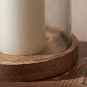 Nuevo diseño de portavelas de madera de mango, soporte para velas navideñas, portavelas de madera tipo huracán - Product Image 4